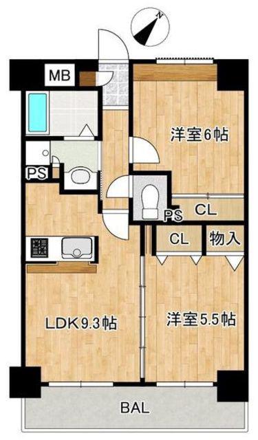 M′S NACER(2LDK/2階)の間取り写真