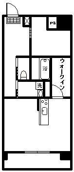 宮崎ミッドタウンツインタワーマハロ(1LDK/5階)の間取り写真