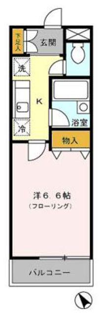 グランシャリオ(1K/2階)の間取り写真