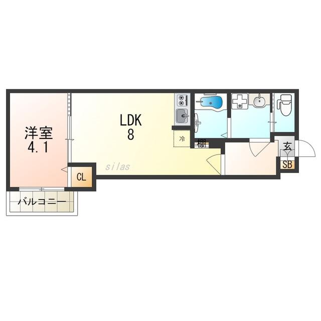 H-MAISON姫島(1LDK/2階)の間取り写真