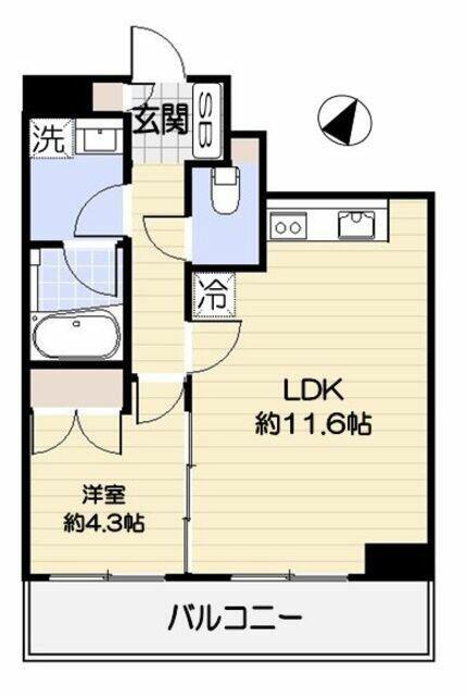 エアデージ田園調布(1LDK/1階)の間取り写真