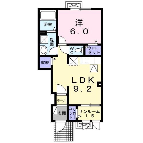 ブランルマ(1LDK/1階)の間取り写真