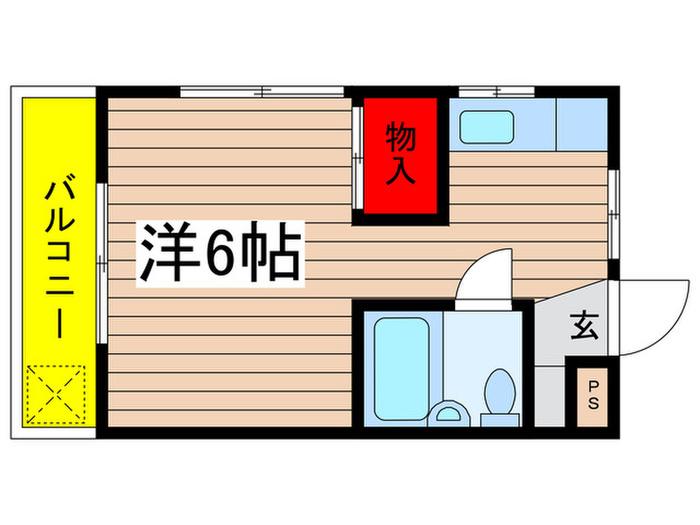大蔵台ハイツ(ワンルーム/1階)の間取り写真