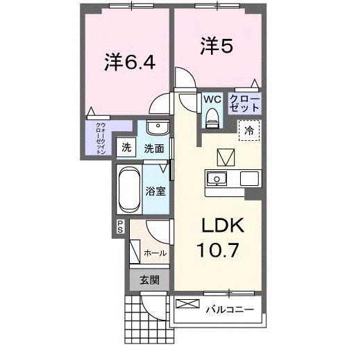 宮久保4丁目アパートI(2LDK/1階)の間取り写真
