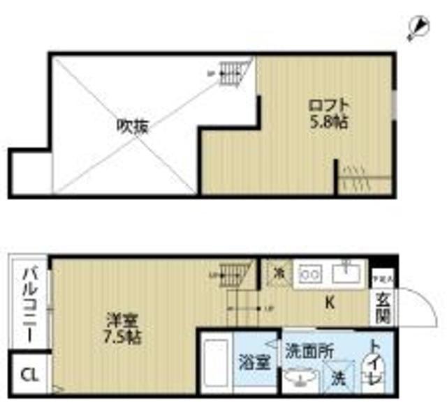 東武野田線 東岩槻駅 徒歩6分 2階建 築12年(ワンルーム/1階)の間取り写真