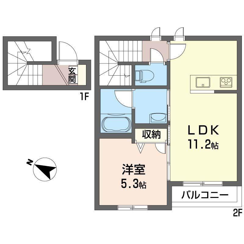 シャーメゾンリコルテ(1LDK/2階)の間取り写真