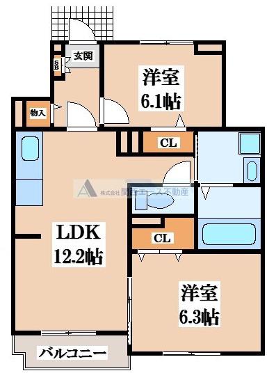 グラシア・Y(2LDK/1階)の間取り写真