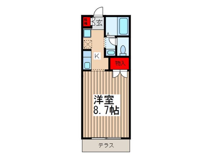 マイネスト(1K/1階)の間取り写真