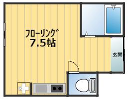 山戸ビル(ワンルーム/3階)の間取り写真