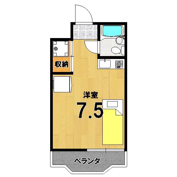 ヴィラマツシゲ(ワンルーム/3階)の間取り写真
