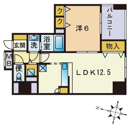 S-FORT警固タワー(1LDK/4階)の間取り写真