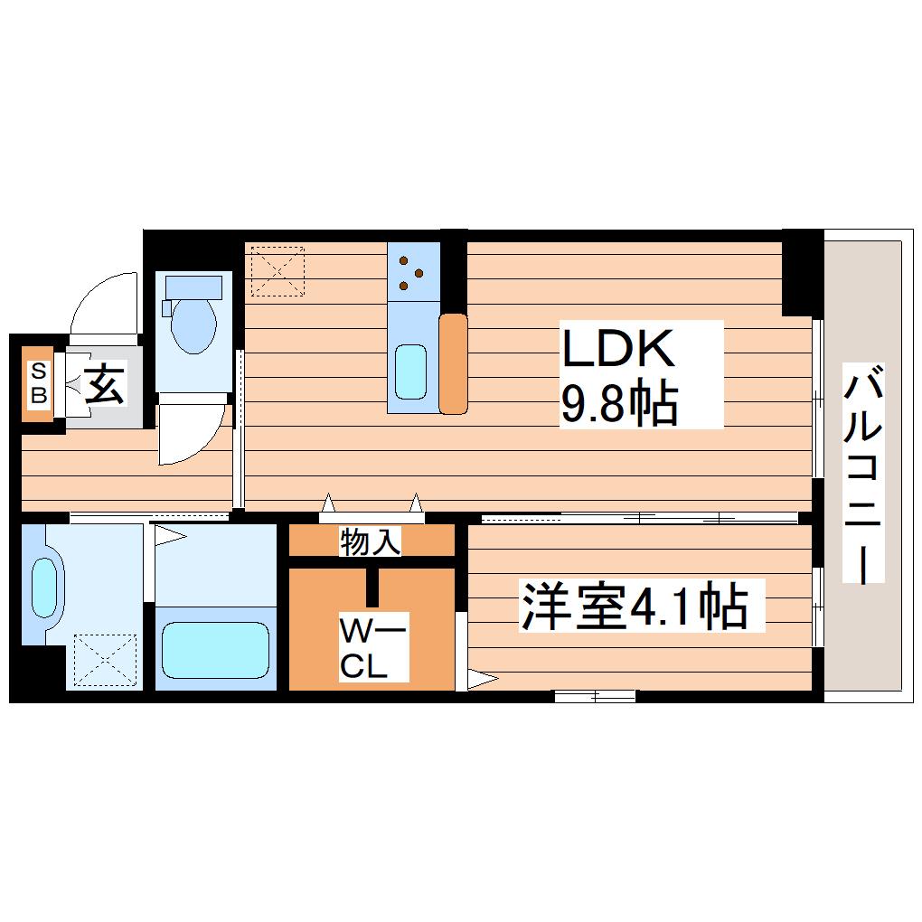 DーROOM小田原8丁目II(1LDK/1階)の間取り写真