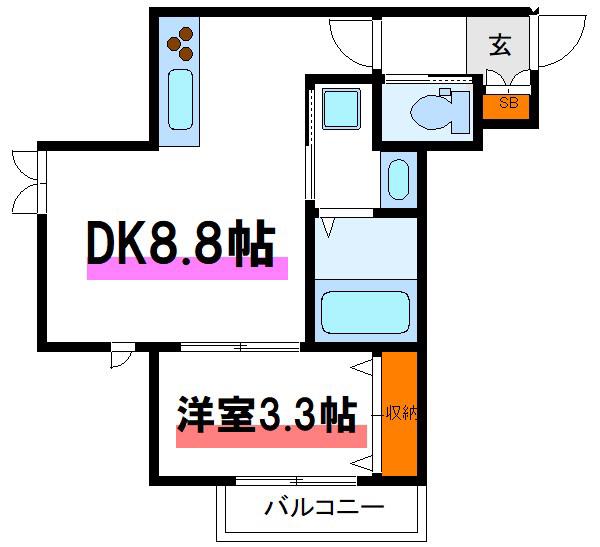 グラン シャリオ(1DK/3階)の間取り写真