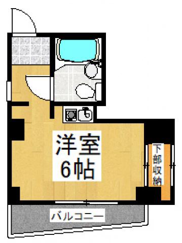 クレストアサカ(ワンルーム/4階)の間取り写真