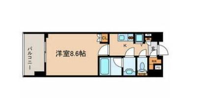 クオリア南麻布(1K/7階)の間取り写真