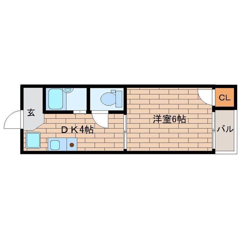 アピア幸和(1DK/2階)の間取り写真