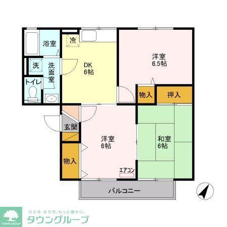 セジュール静III(3DK/1階)の間取り写真