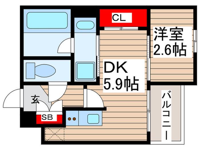 PAIR FLAT(1DK/3階)の間取り写真