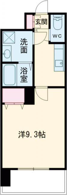 クロノス40新町III(1K/8階)の間取り写真