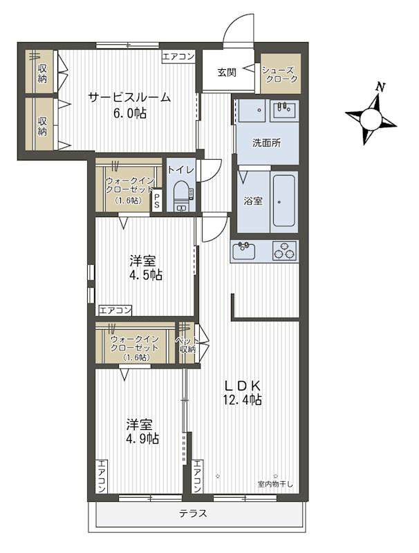 CASA DE ARCE 浦和 もみじ(2SLDK/1階)の間取り写真
