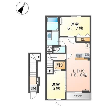 サクラーレ(2LDK/2階)の間取り写真