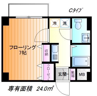 パトリア桜ヶ丘(1K/1階)の間取り写真