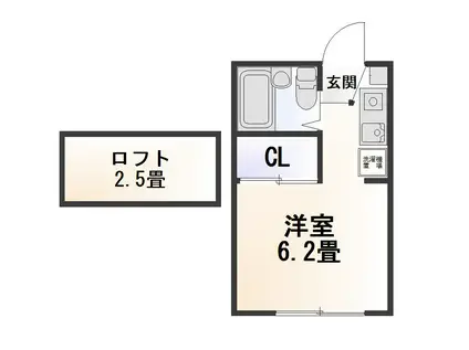 サファイア21(ワンルーム/2階)の間取り写真