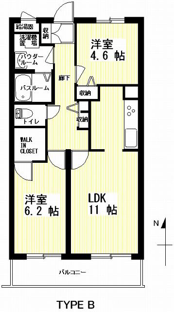 VIEW COURT SORA(2LDK/1階)の間取り写真