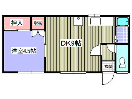 ミヤシタハイツ(1DK/1階)の間取り写真