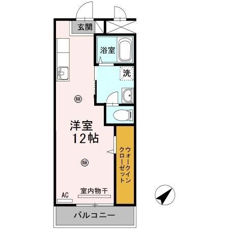 クレール静(ワンルーム/2階)の間取り写真