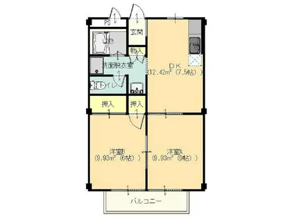 パルネット須長(2DK/2階)の間取り写真