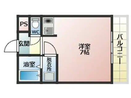 シャトラン(ワンルーム/3階)の間取り写真