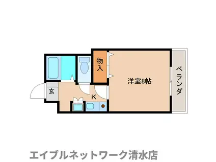 ベルメゾン渋川(1K/2階)の間取り写真