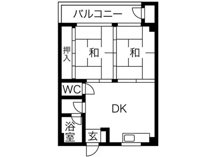 ミヅホビル(2DK/3階)の間取り写真