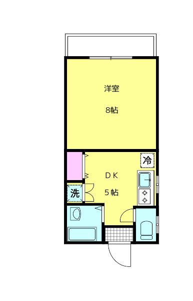 アピアコーポ(1DK/2階)の間取り写真