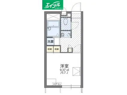 レオパレスピュア高松(1K/1階)の間取り写真