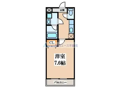 ハートハイム(1K/1階)の間取り写真