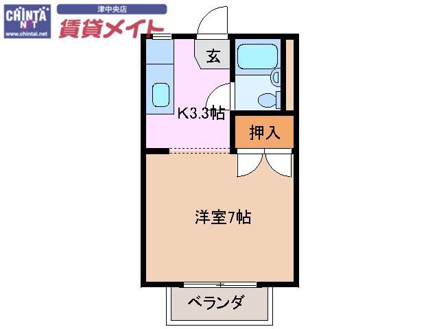 タウニィエリートB(1K/2階)の間取り写真