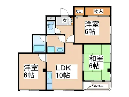 プシケ毘沙門マンション(3LDK/3階)の間取り写真