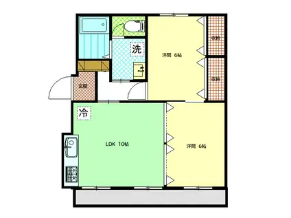 ソレイユ森合(2LDK/3階)の間取り写真