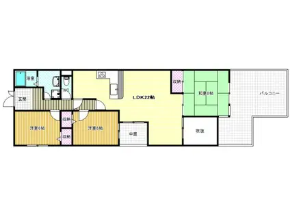 サンロード汐ノ宮(3LDK/4階)の間取り写真