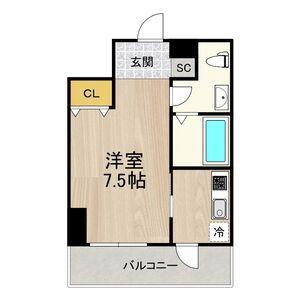 フロンティアタワー名駅南(1K/6階)の間取り写真