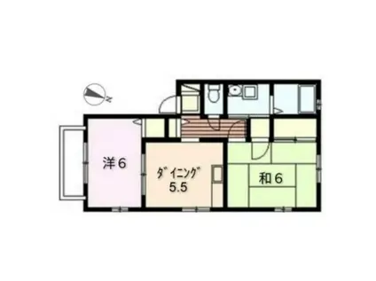 クレール鎌田(2DK/1階)の間取り写真