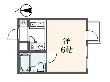 エクセルアイキ(ワンルーム/4階)の間取り写真