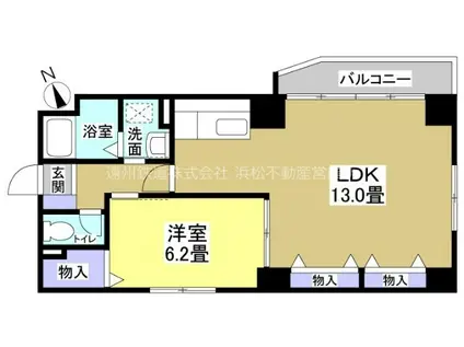 ソルトシティ浜松(1LDK/7階)の間取り写真