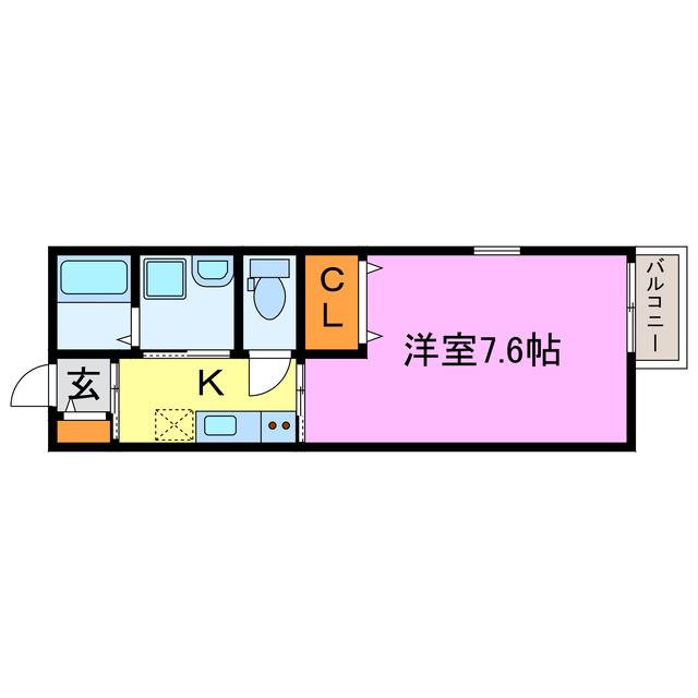 AXIA COURT(1K/2階)の間取り写真
