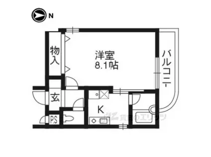 パレット(1K/5階)の間取り写真