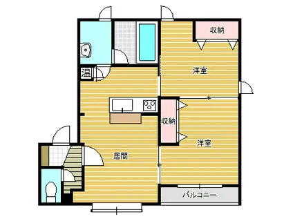 エクスプライス緑陽A(2LDK/1階)の間取り写真