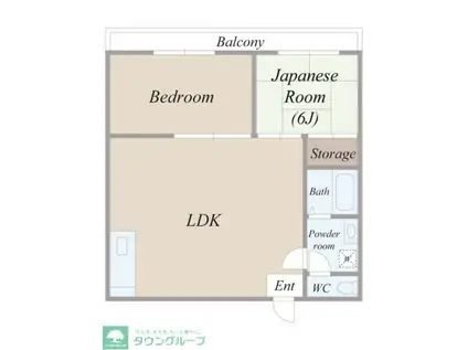 オークヴィラ(2DK/3階)の間取り写真