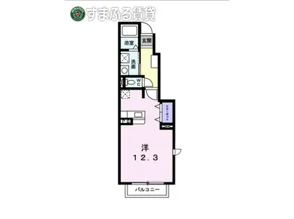 ミニヨン K(ワンルーム/1階)の間取り写真